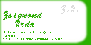 zsigmond urda business card